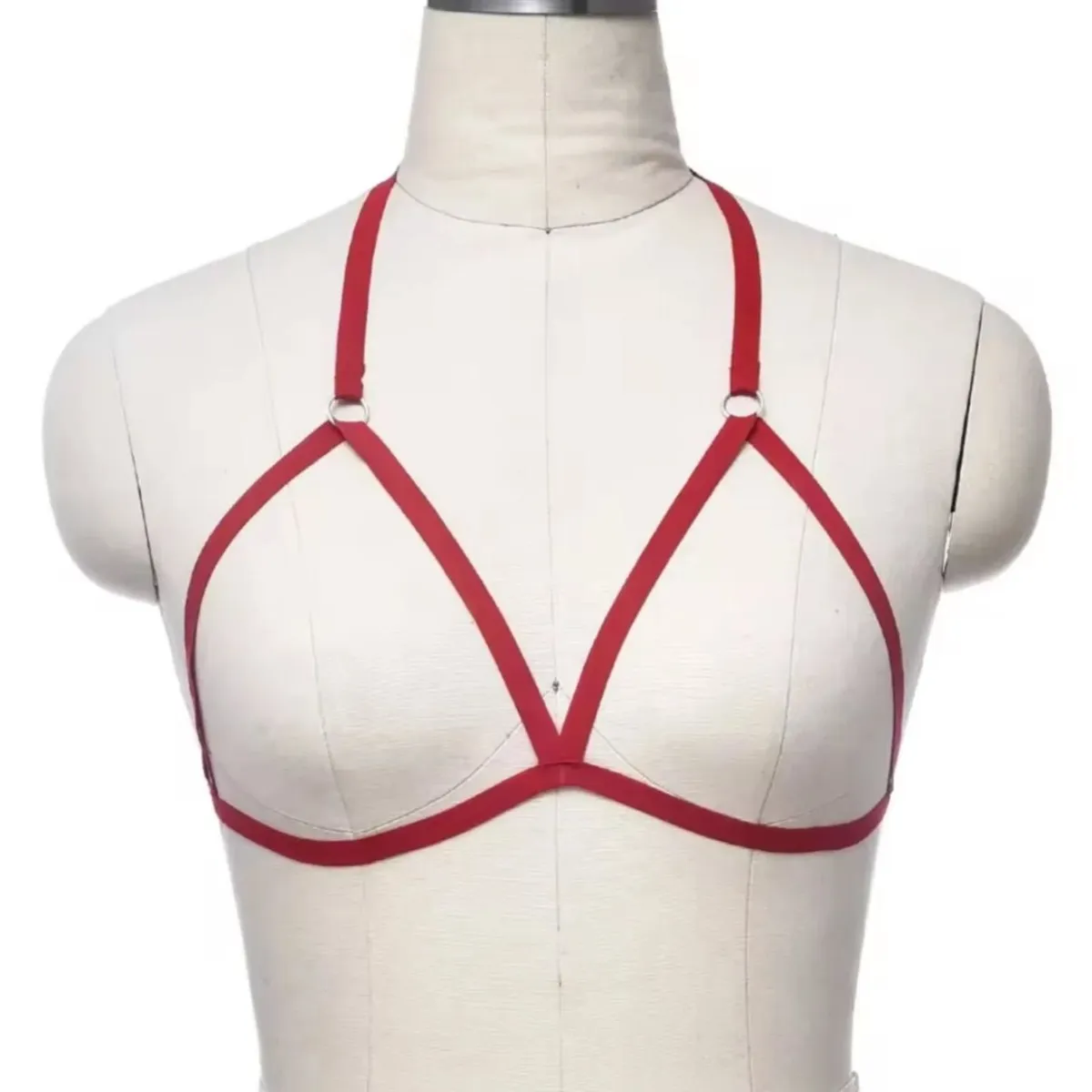The Trinity Strapped Bralette – Scarlet Red - Image 3