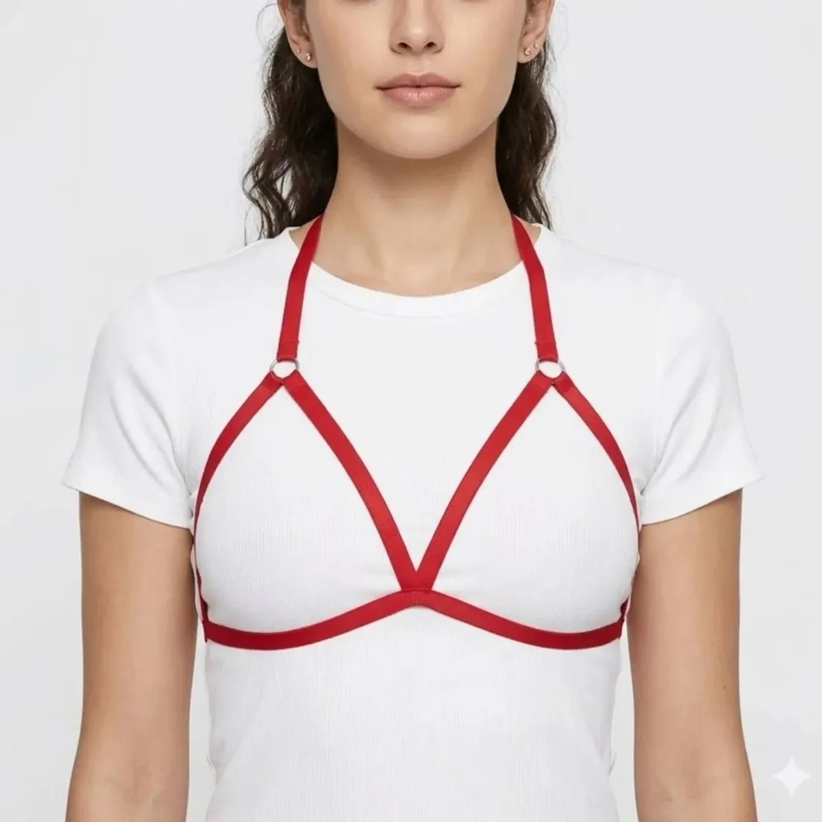 The Trinity Strapped Bralette – Scarlet Red - Image 4