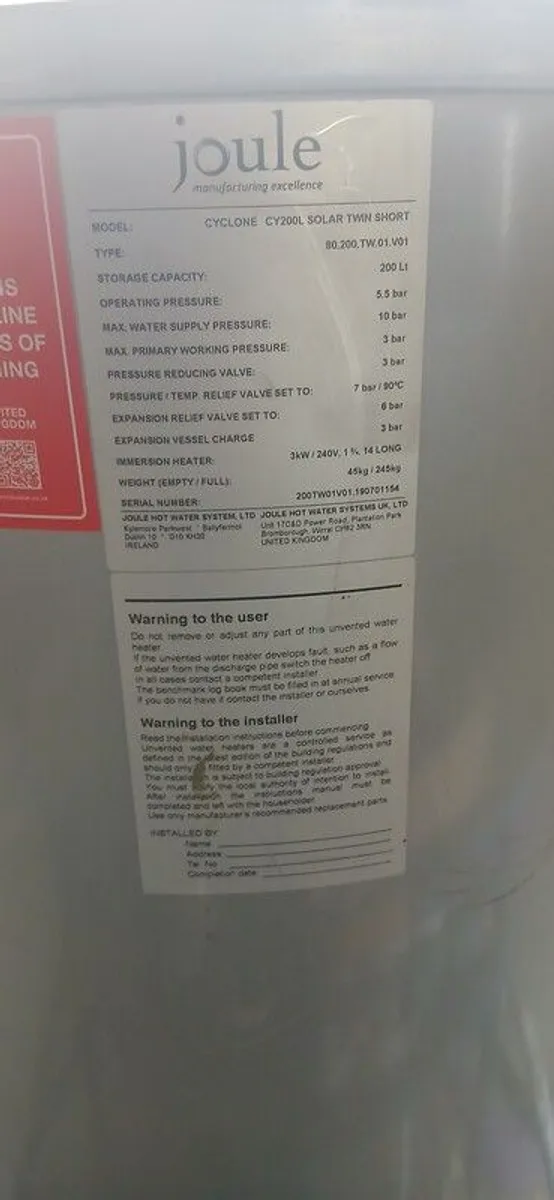 Hot water cylinder - Image 2