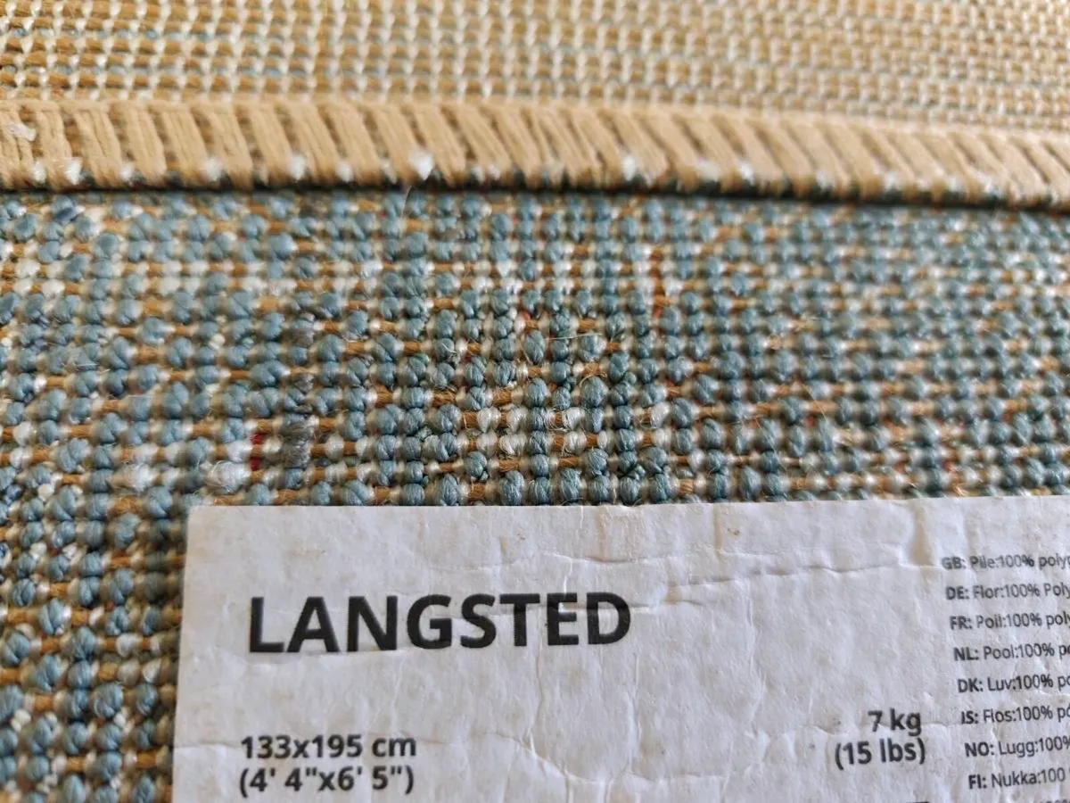 Rug 133cm by 195cm - Blue - Image 3