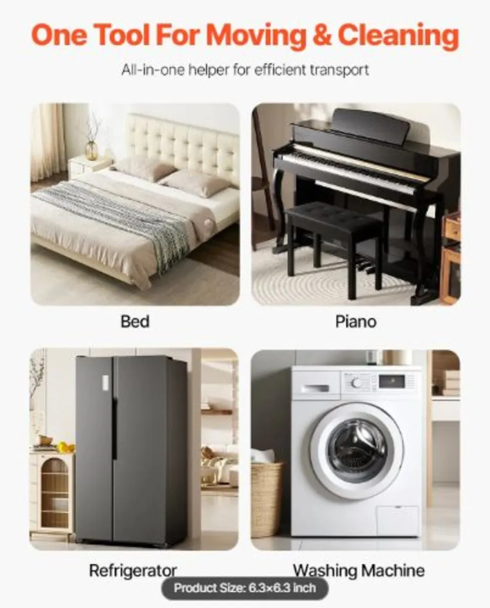 Furniture Dolly, 440 lbs Load Capacity, 3 Wheel - Image 3