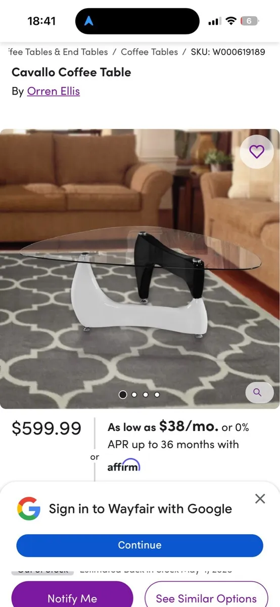 Stunning Modern Glass Coffee Table - Image 2