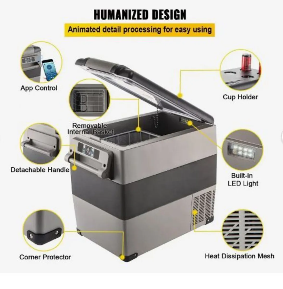 Car Refrigerator 55L Compressor Portable Small - Image 3