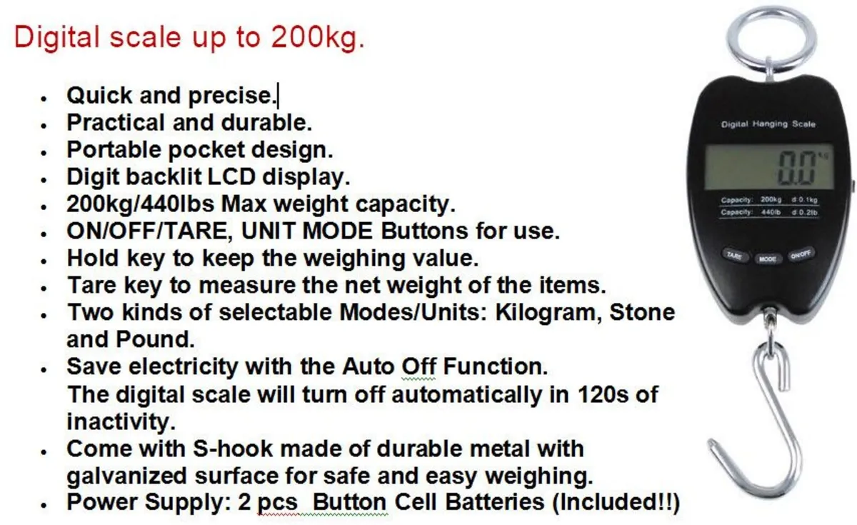 200kg Electronic hanging scales - Image 2