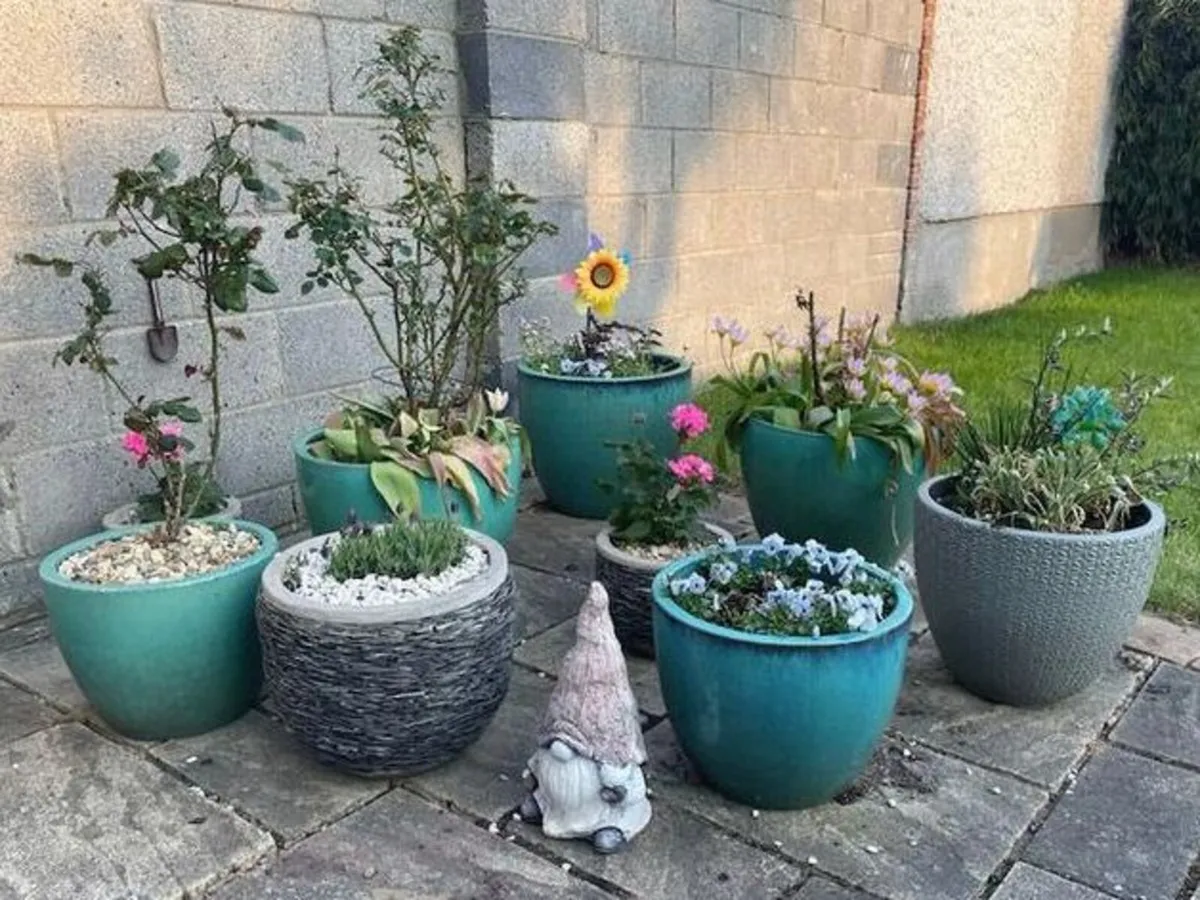 Medium Grey Earthenware Flower Pot - Image 4