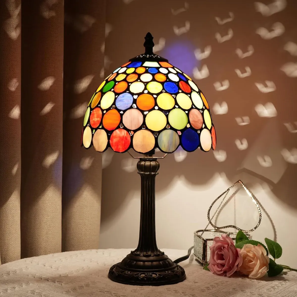 Tiffany Table Lamp Stained Glass Multicolored - Image 1