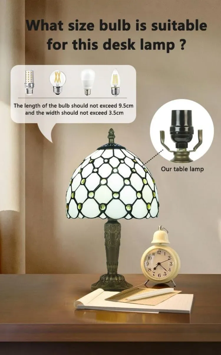 Small Tiffany Style Table Lamp 3 Color Temperature - Image 4