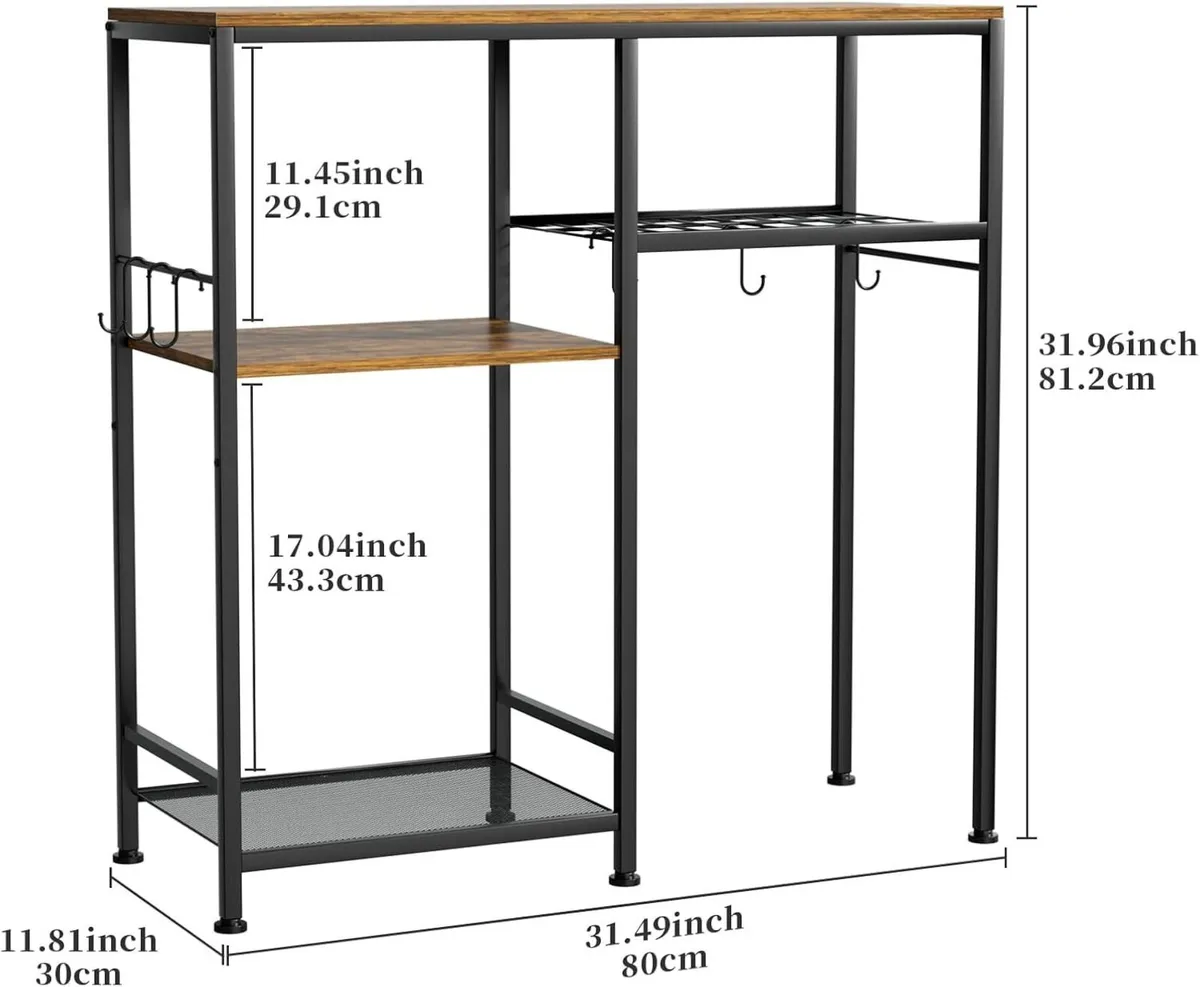 Bakers Rack with Storage - Microwave Stand and - Image 2