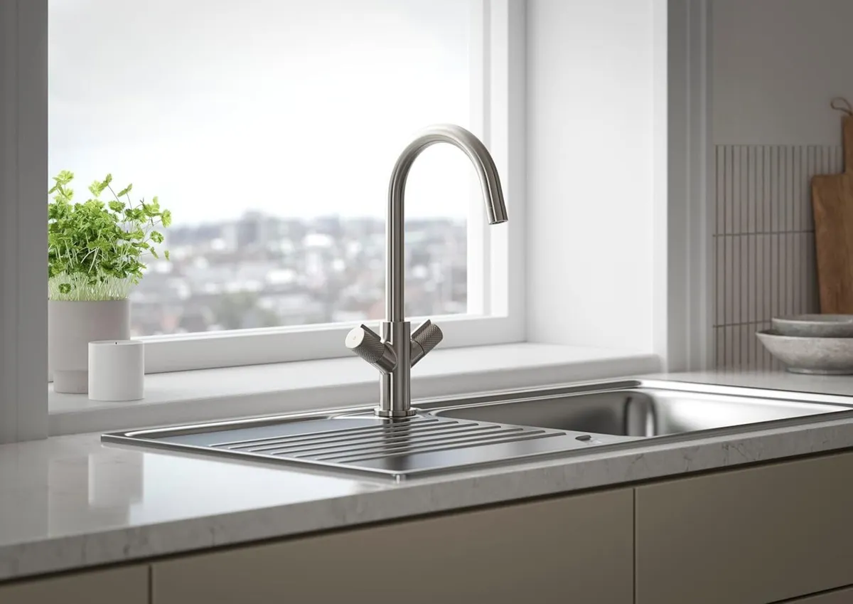 Fern Kitchen Tap - Swivel spout Two Handle - Image 2