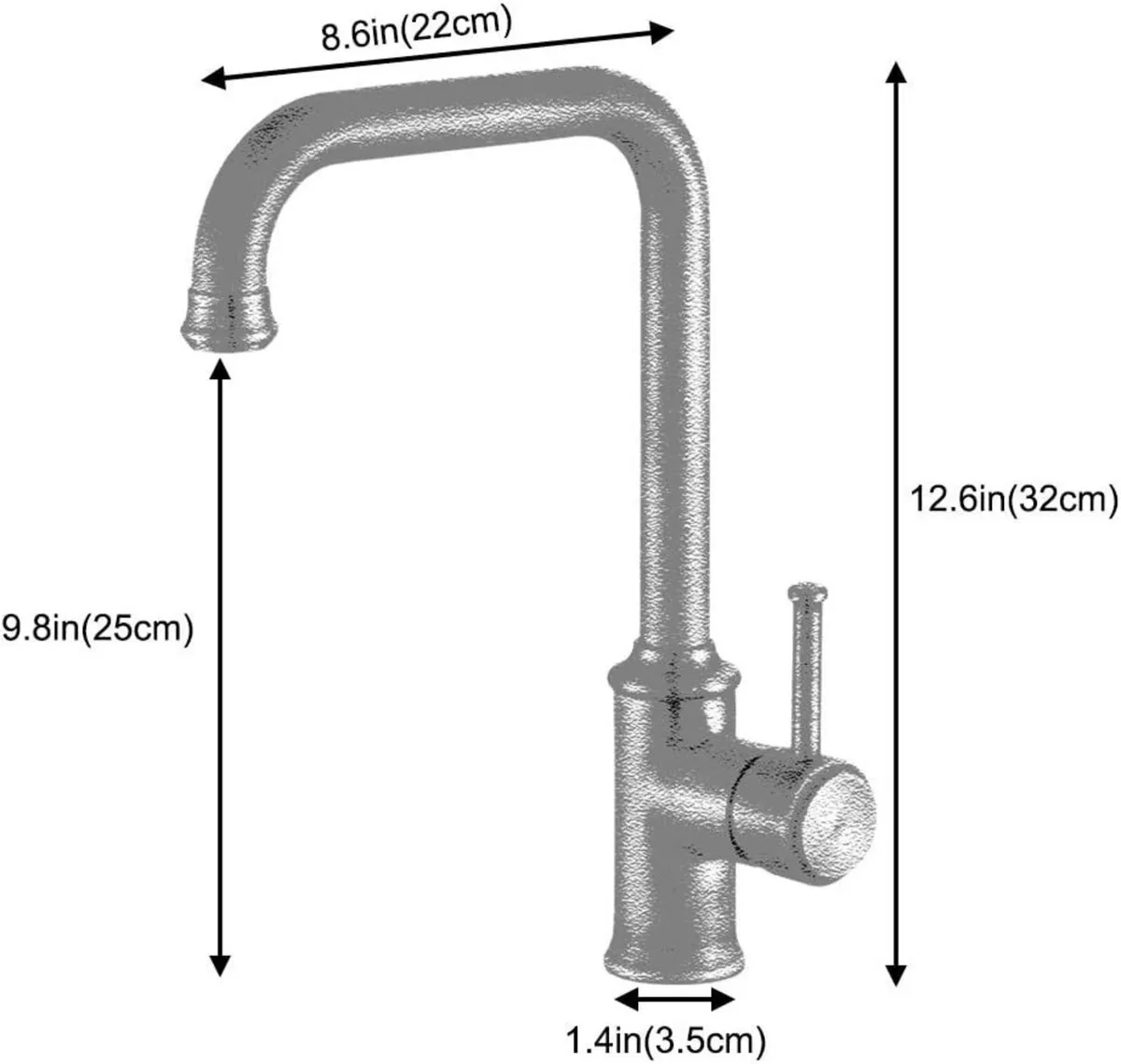 Kitchen Sink Taps Mixer Solid Brass Monobloc - Image 3