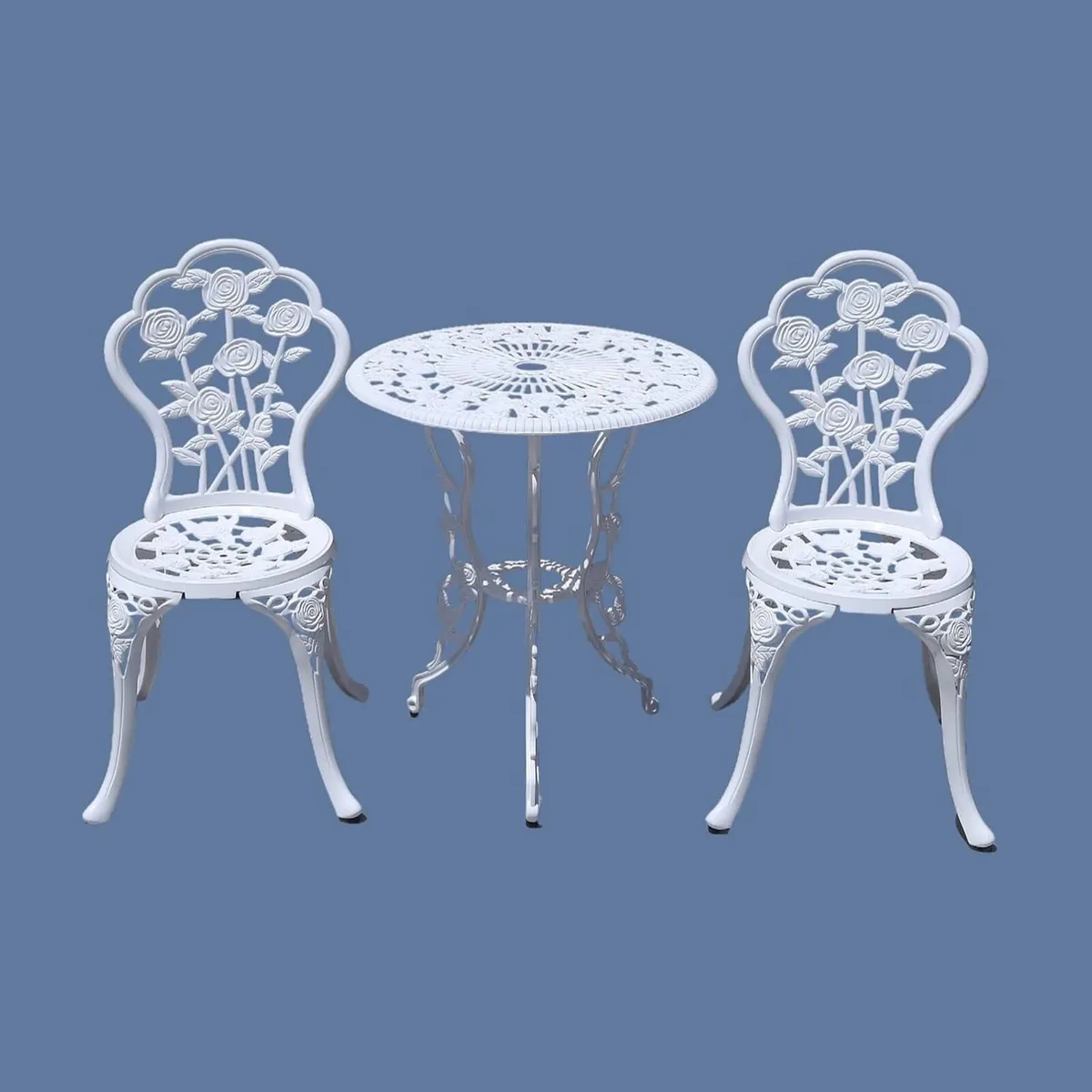 Outdoor Furniture Bistro Set with Rose Pattern 1 - Image 1