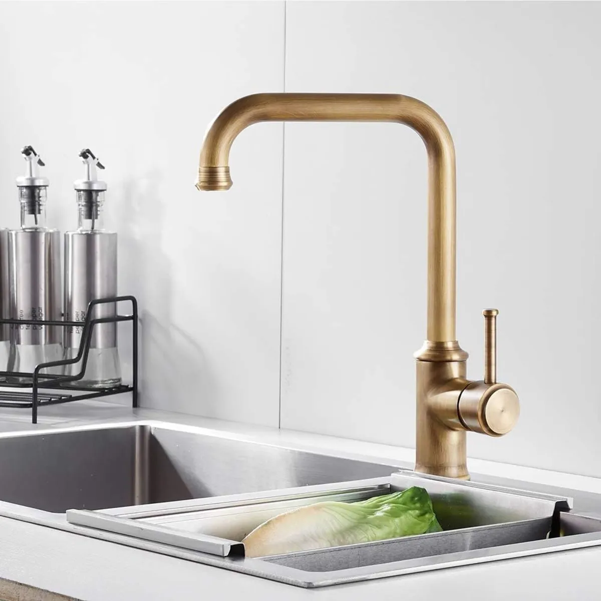 Kitchen Sink Taps Mixer Solid Brass Monobloc - Image 4