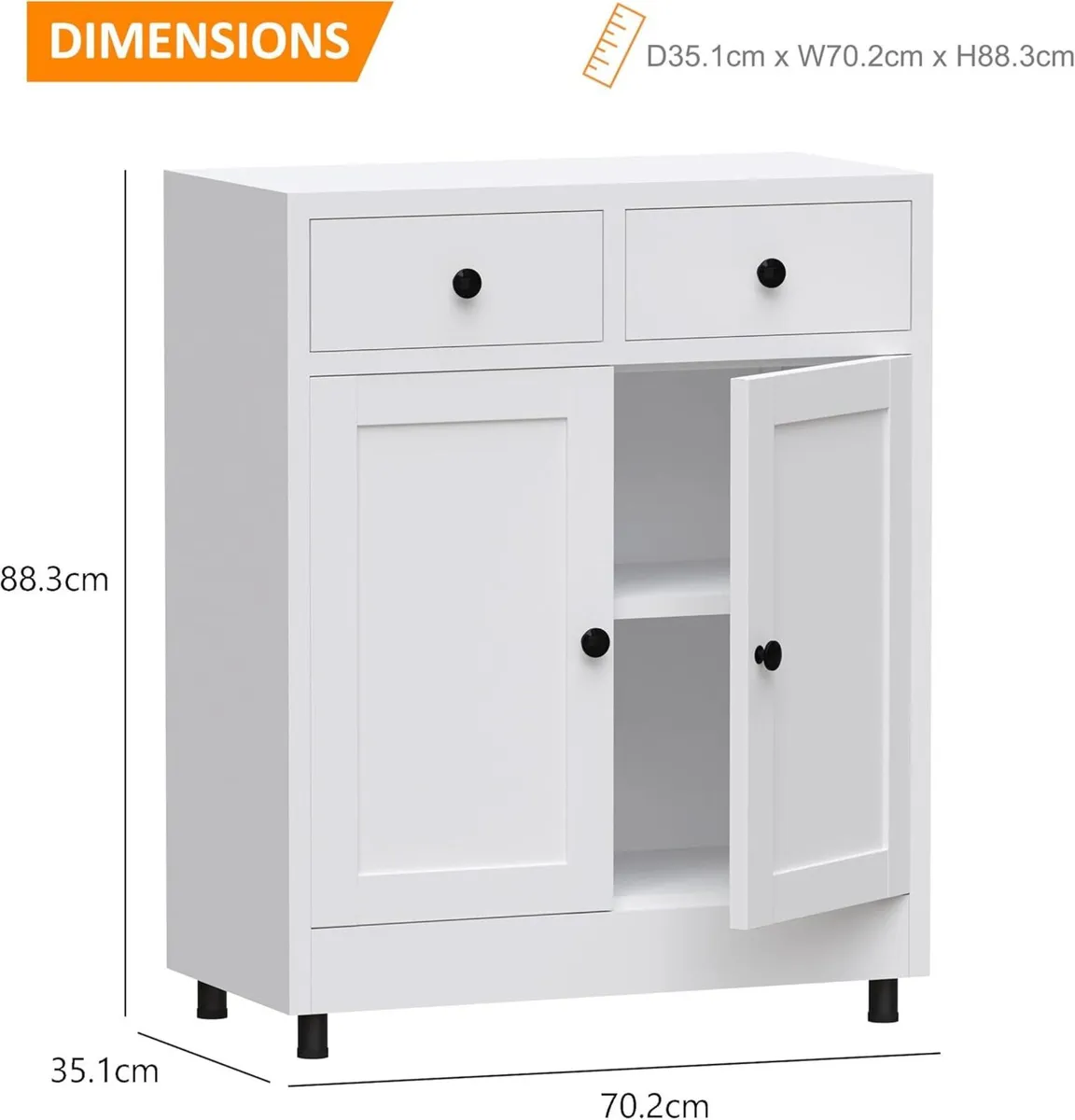 Metal Storage Cupboard with 2 Drawers and - Image 3