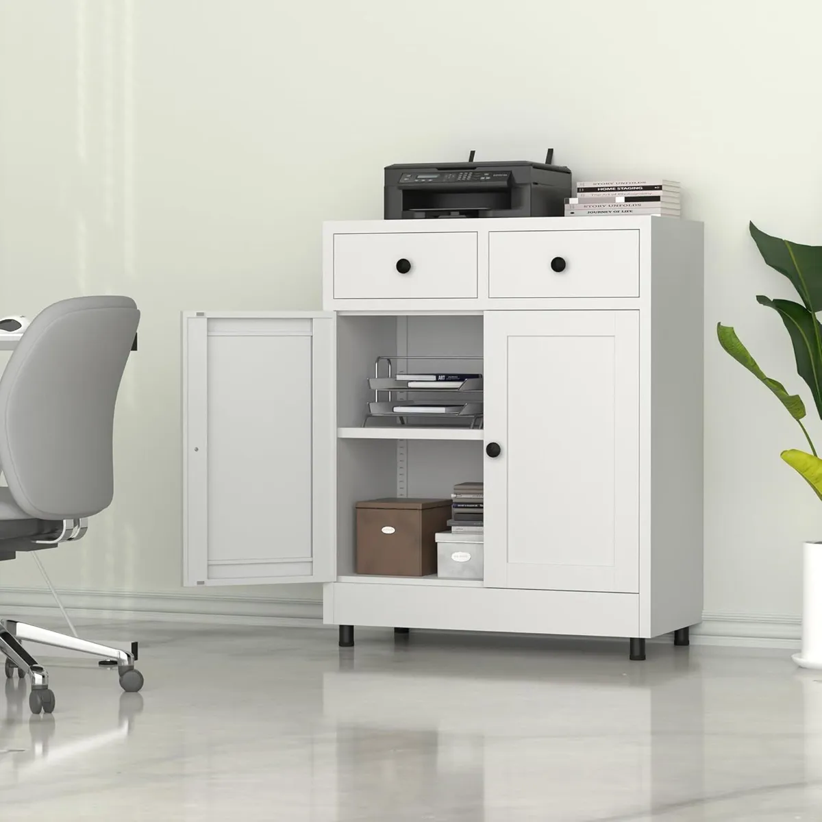 Metal Storage Cupboard with 2 Drawers and - Image 4