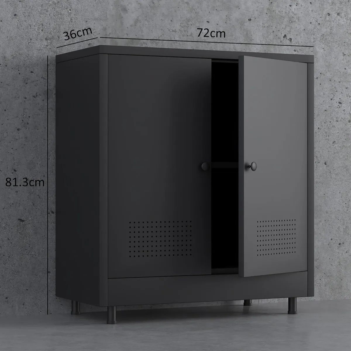Metal Storage Cupboard with 2 Doors and Adjustable - Image 3