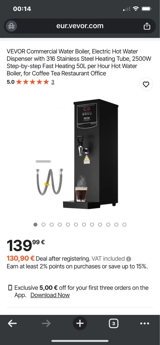 VEVOR Commercial Water Boiler - Image 1