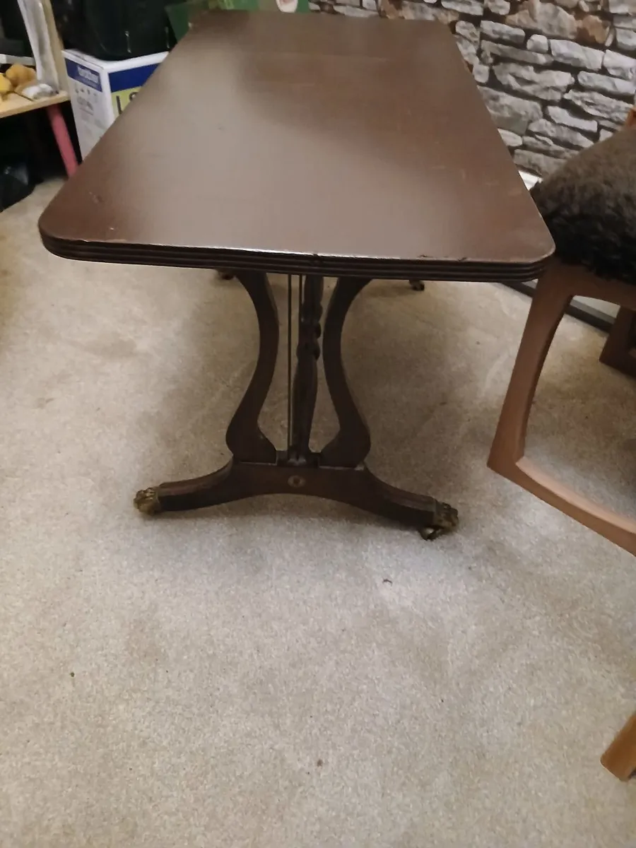 Vintage low table with Brass Claw Casters. - Image 2