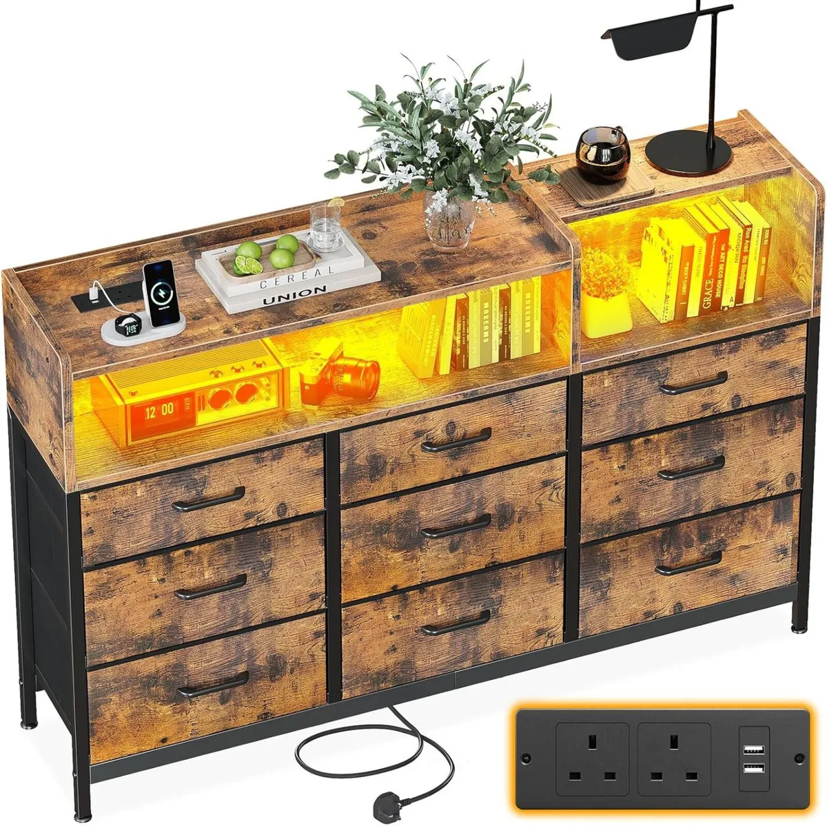 Chest of Drawers Bedroom Dresser Cabinet with 2 - Image 1