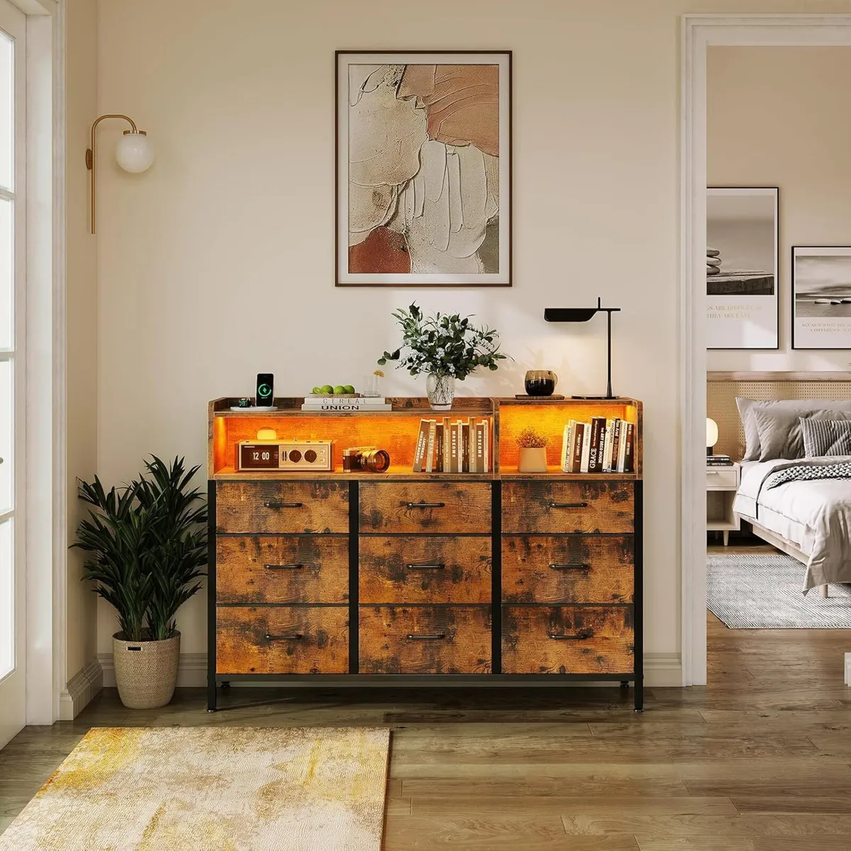 Chest of Drawers Bedroom Dresser Cabinet with 2 - Image 2