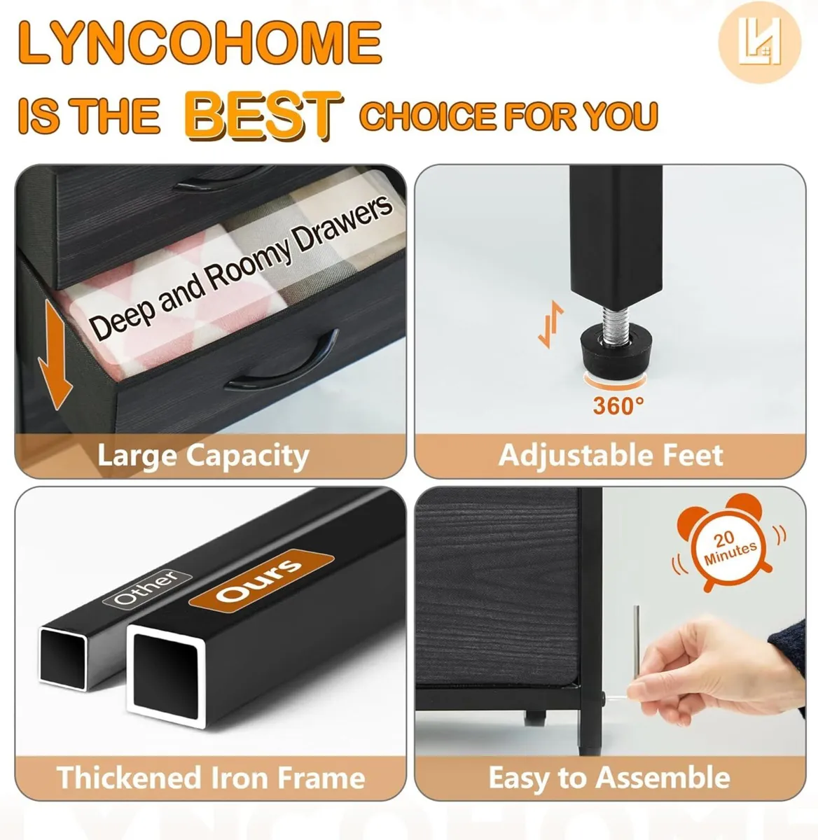 Chest of Drawers Bedroom furniture with 9 Fabric - Image 4