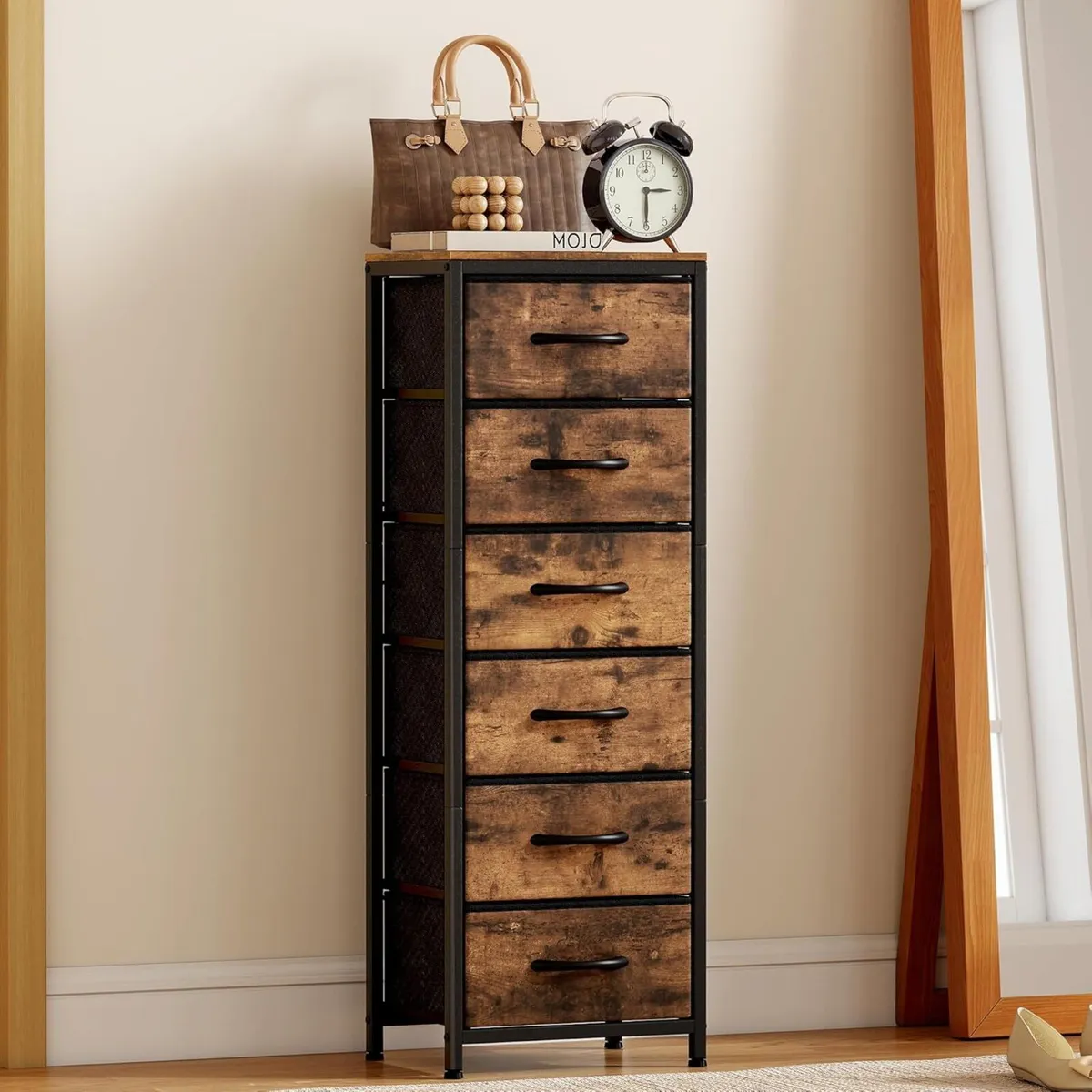 Chest of Drawers Tall with 6 Fabric Dresser for - Image 1