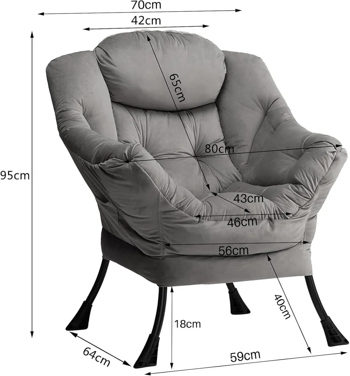 Armchair Chairs Living Room Reading Chair Velvet - Image 3