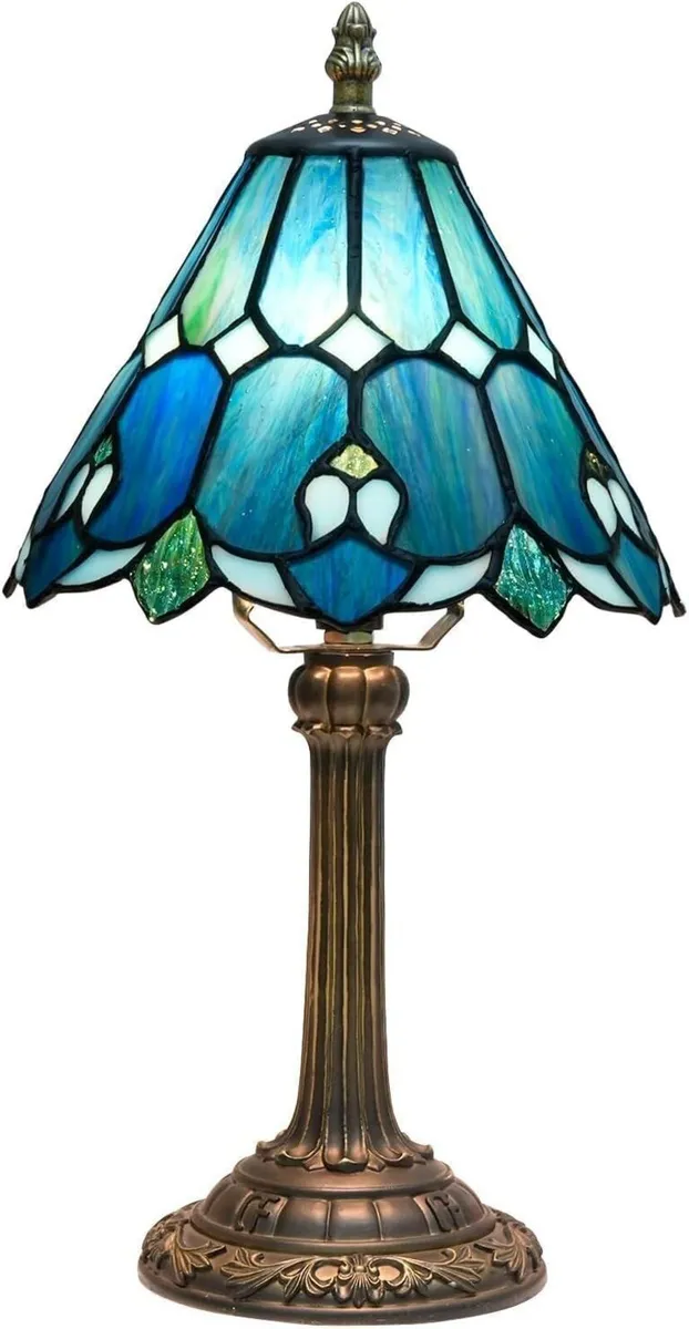 Tiffany Lamp Stained Glass Small Bedside Table - Image 1