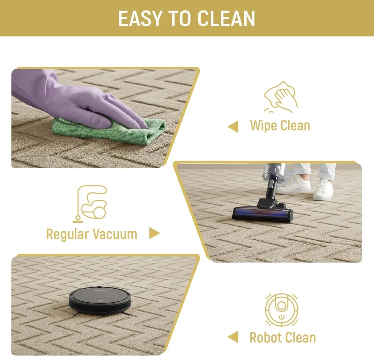 Rugs Living Room Large 160x230 cm – 100% Polyester - Image 4