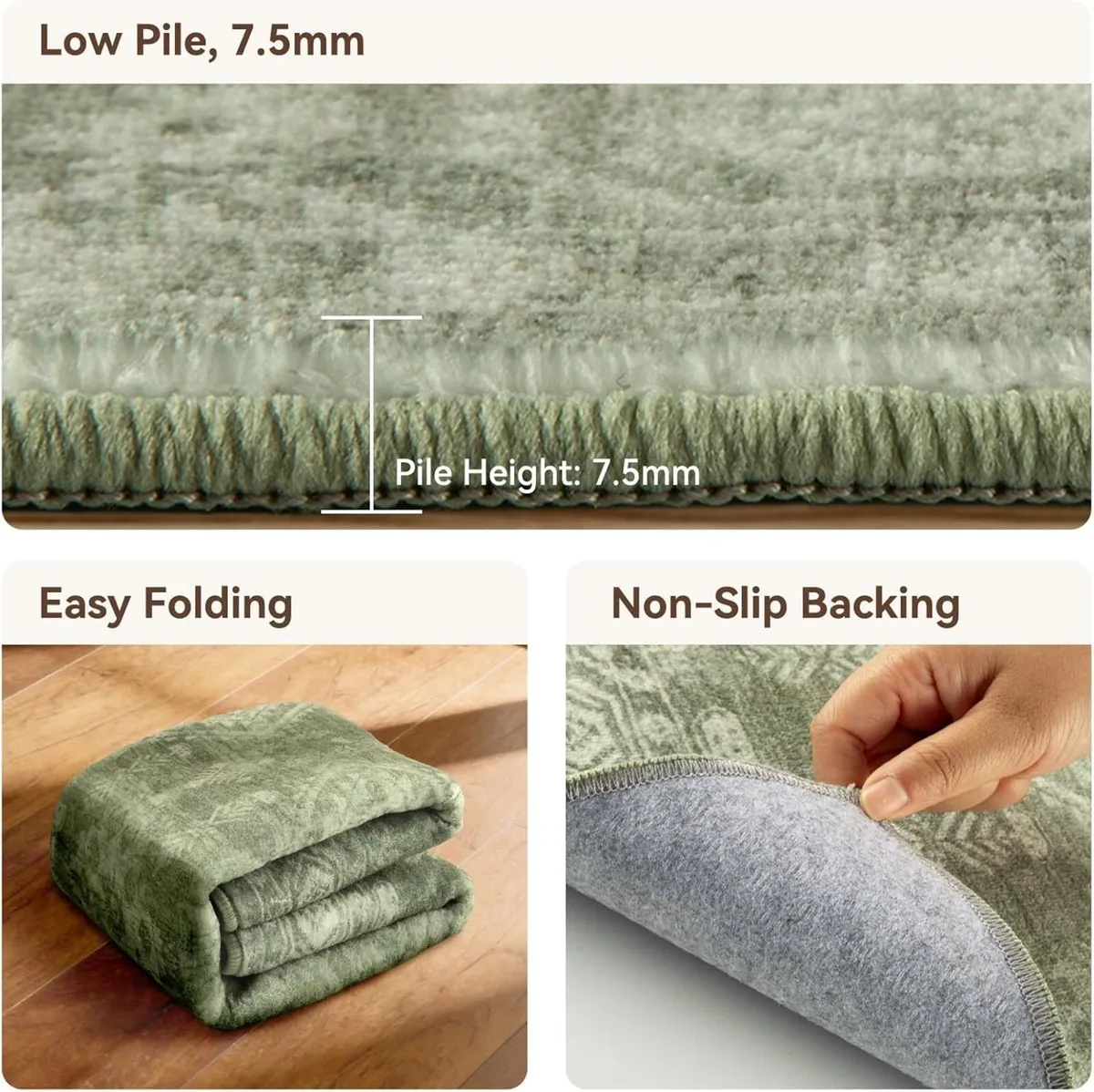 Machine Washable Rugs Living Room 150x210cm Soft - Image 3