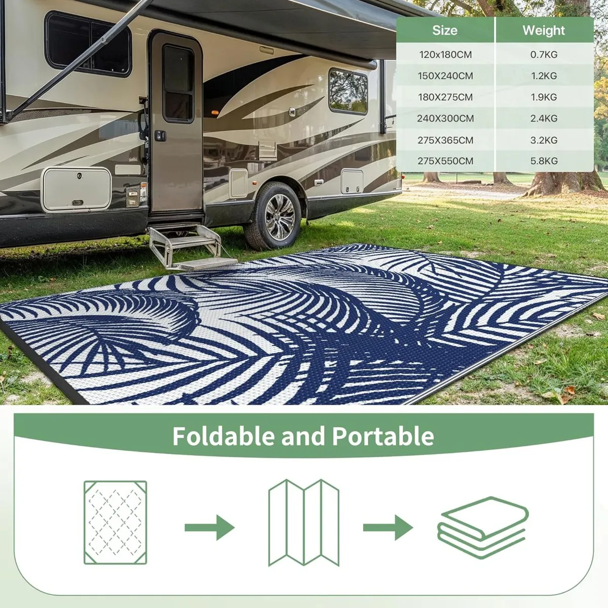 Outdoor Rug 240X300CM Extra Large Botanical Leaf - Image 4