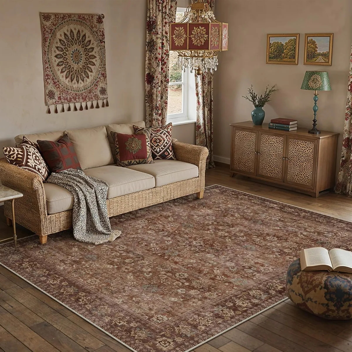 Large Area Rug Living Room 160x230cm Vintage Soft - Image 1