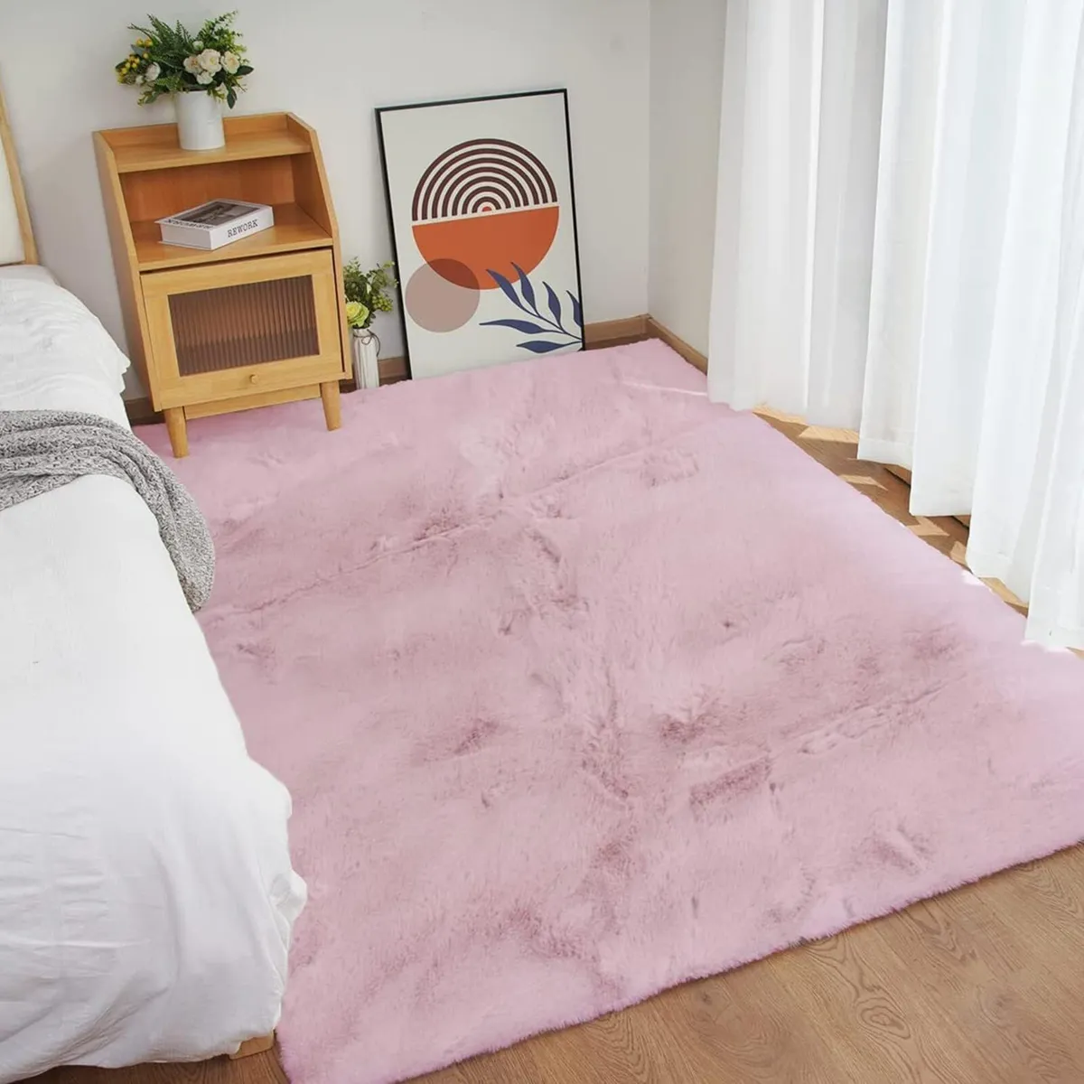 Ultra Soft Faux Rabbit Fur Rug 4x6 Machine - Image 2