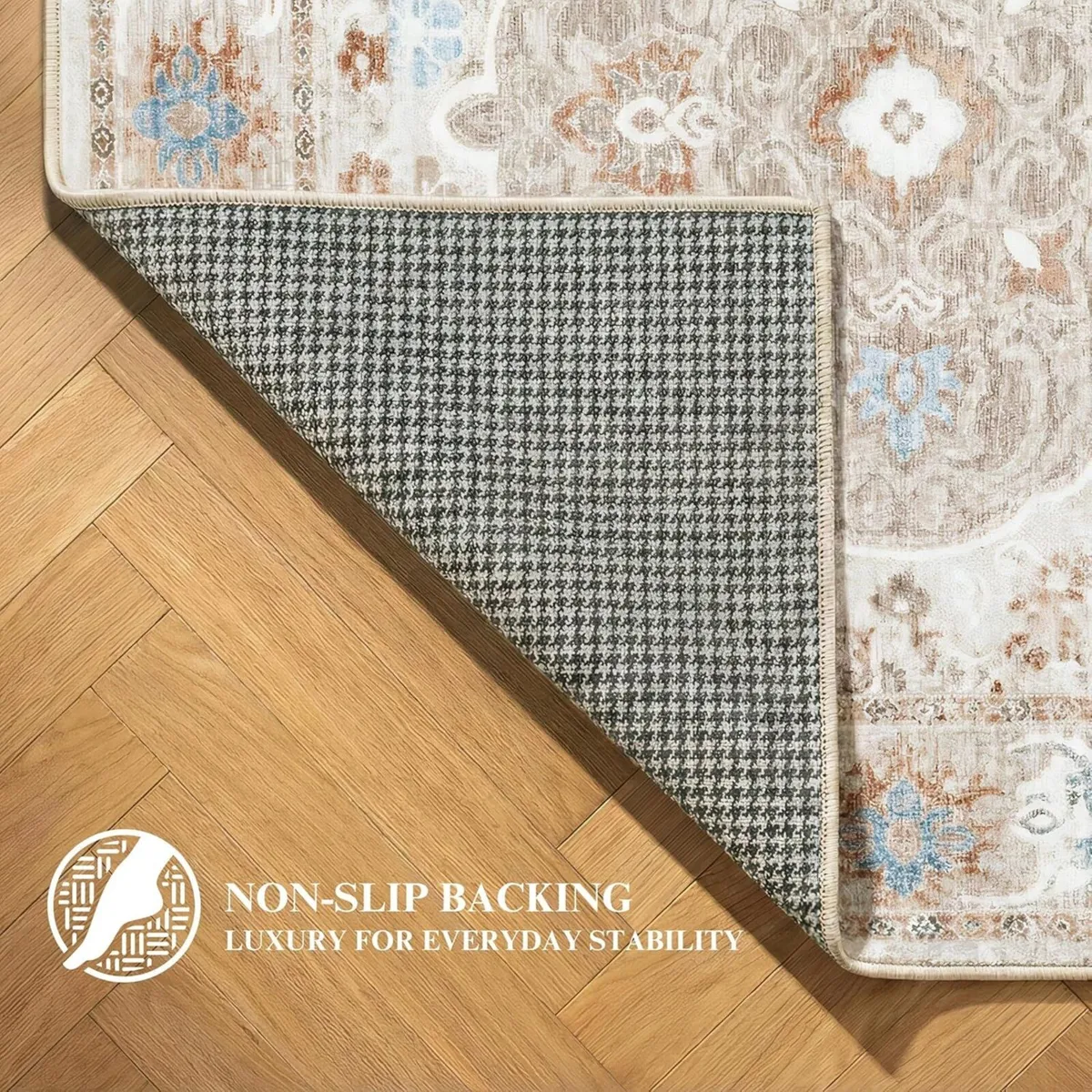 Machine Washable Rug 160x230cm Non-Slip Backing - Image 4