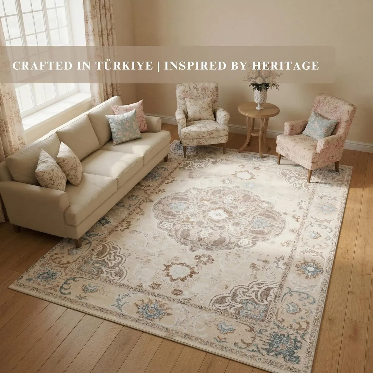 Machine Washable Rug 160x230cm Non-Slip Backing - Image 2