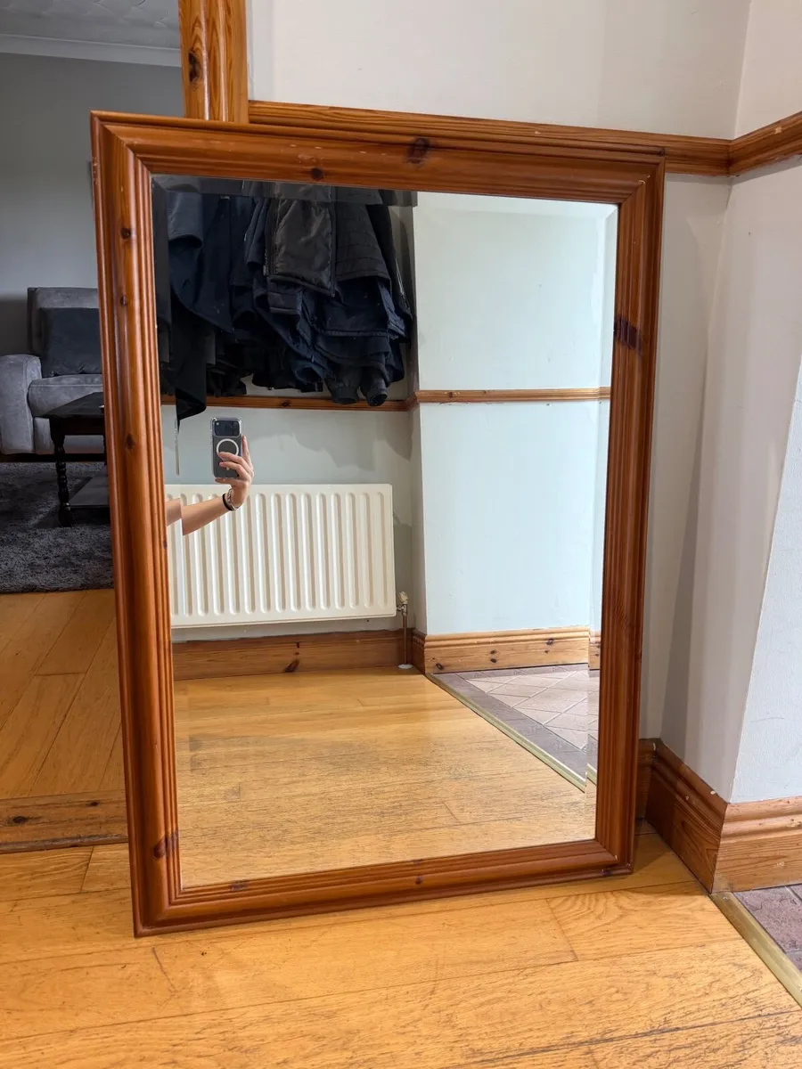 Large Pine Framed Mirror - Image 2