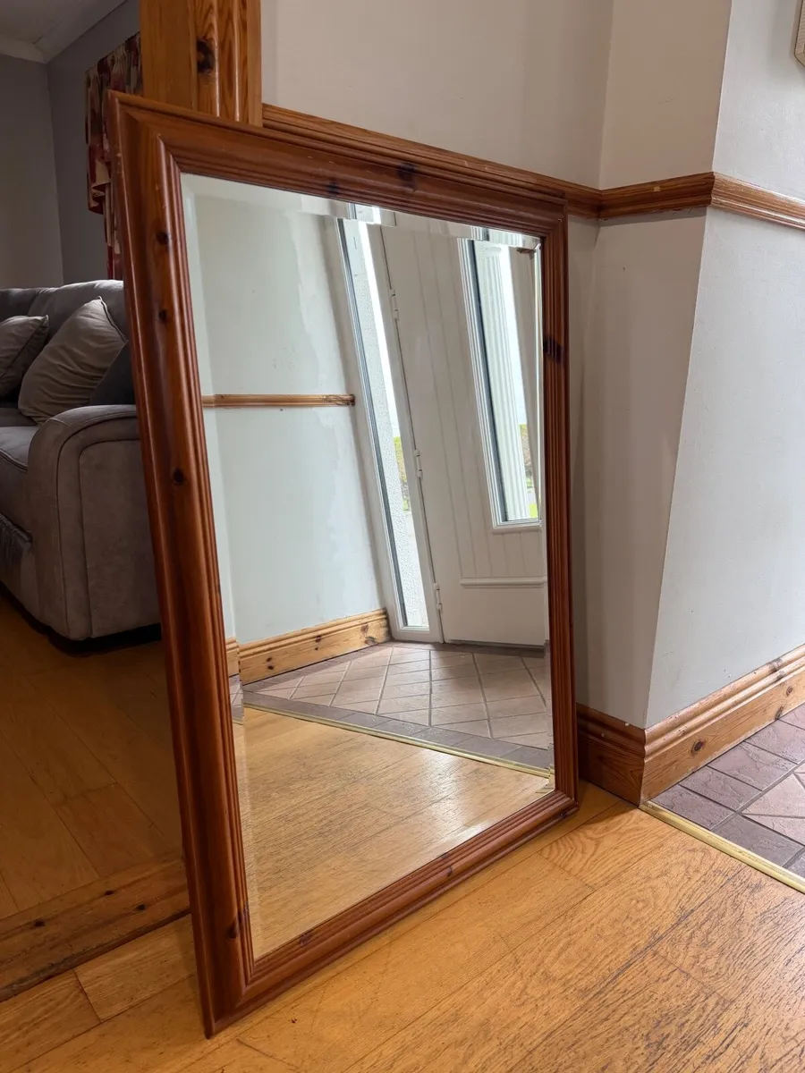 Large Pine Framed Mirror - Image 1