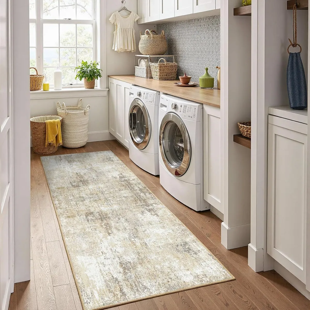 Washable Area Rugs 2'x6' Non-Slip Modern Abstract - Image 2