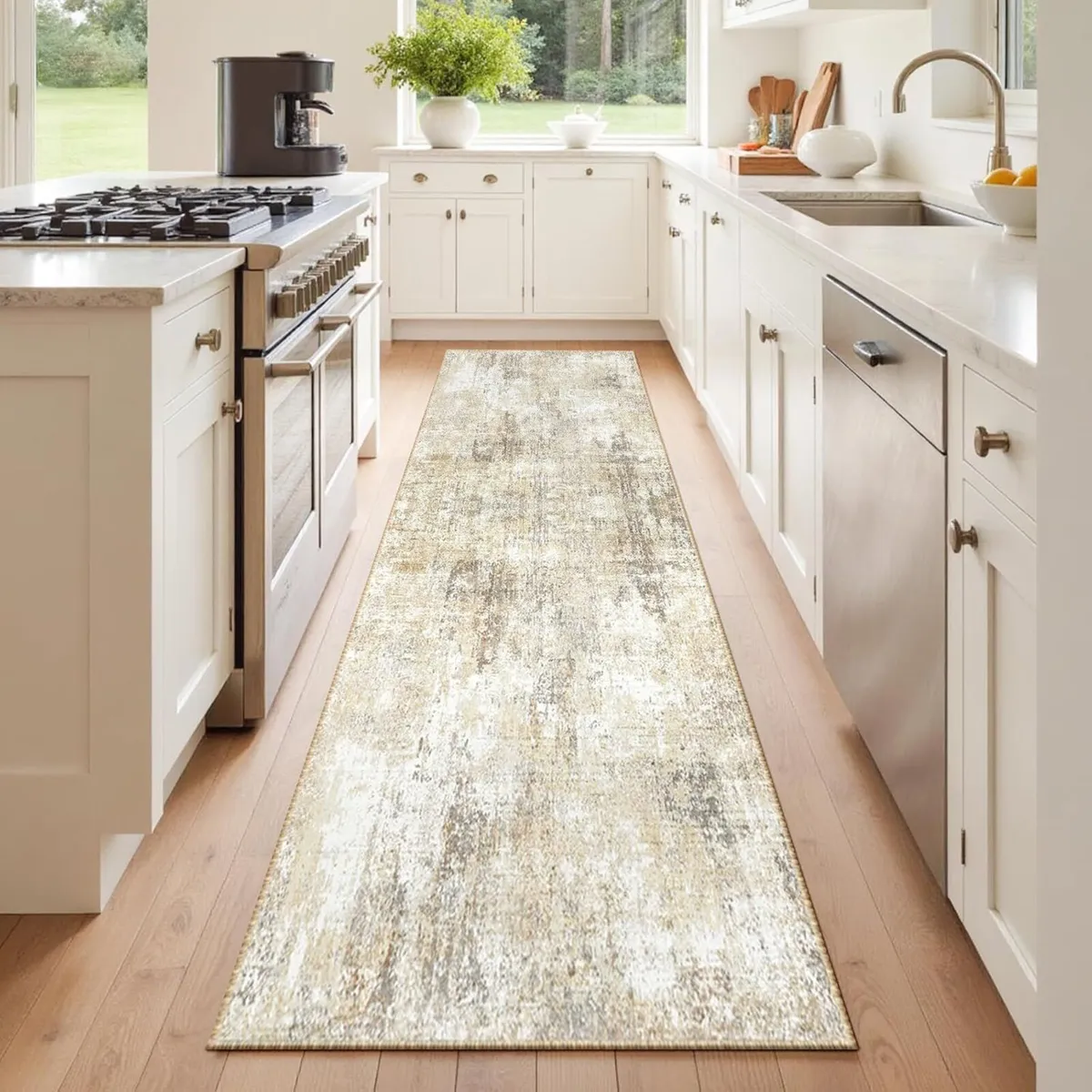 Washable Area Rugs 2'x6' Non-Slip Modern Abstract - Image 1