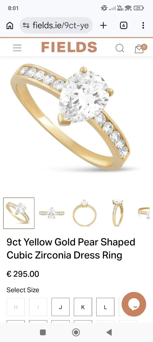 9 Ct 375 Gold ring size O / P - Image 2