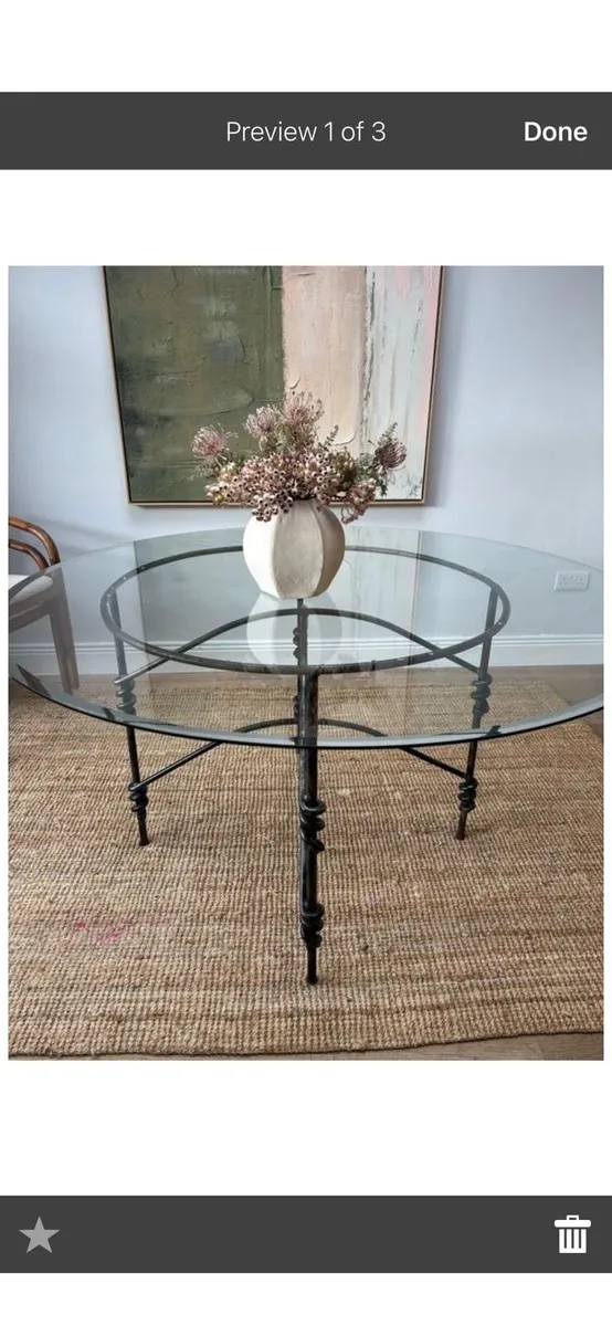 Dublin Iron Craft glass table - Image 1