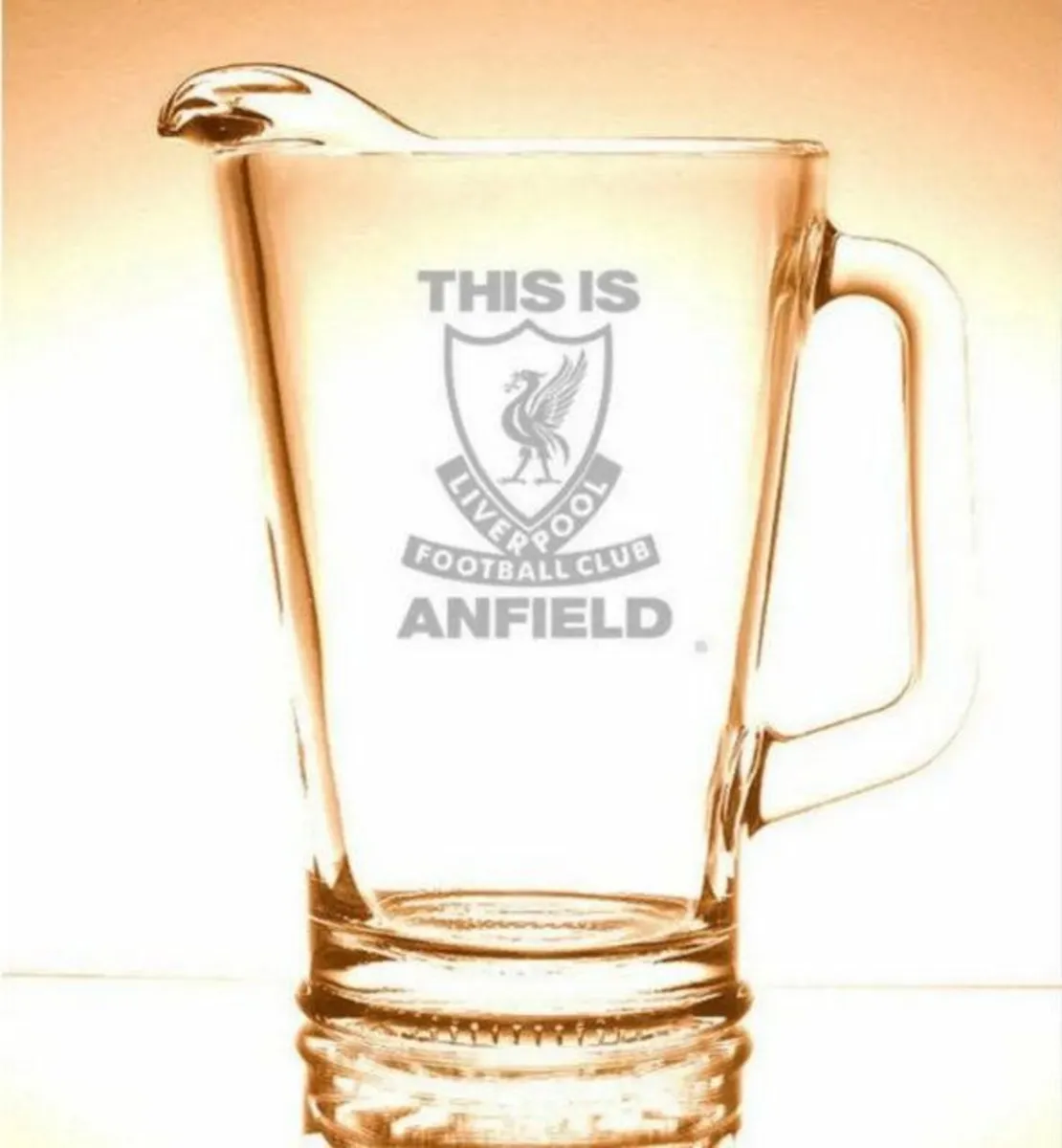 Large Vintage Glass Football Club Pitchers - Image 1