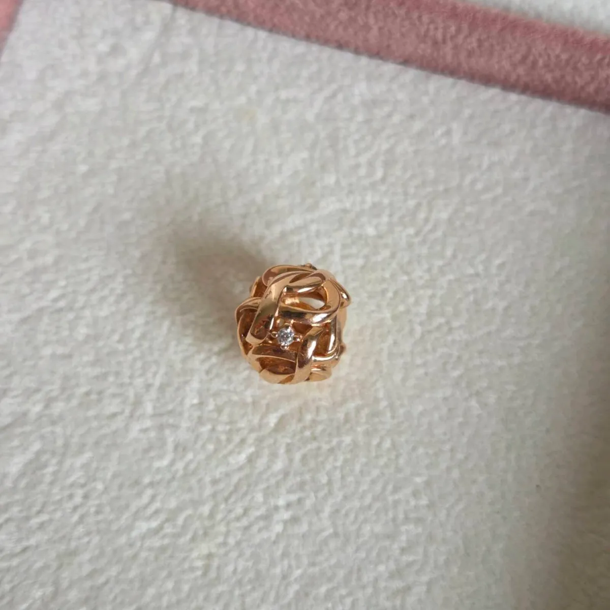 Pandora infinity knot charm with CZ stone - Image 1