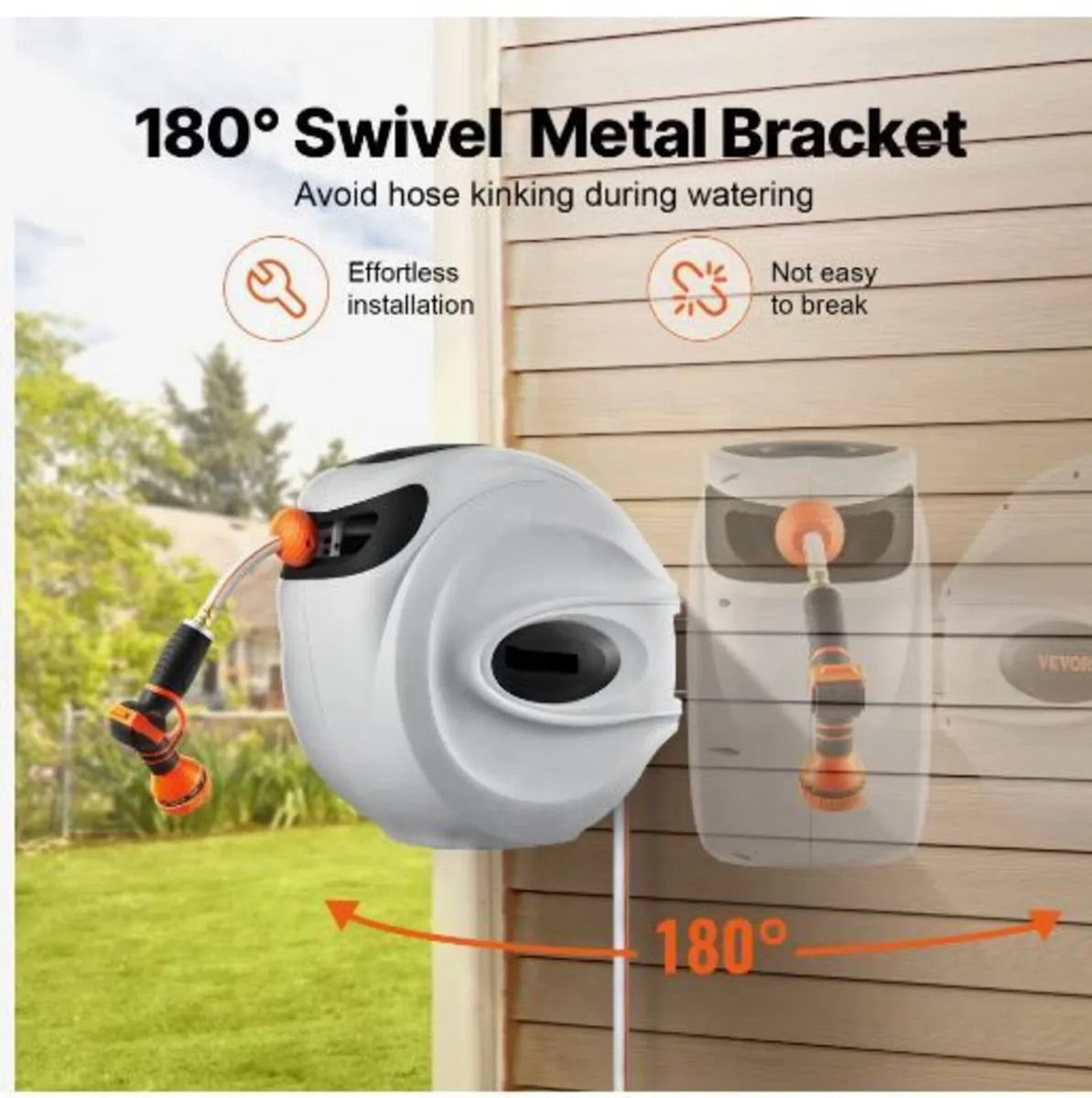 Retractable Garden Hose Reel, - Image 2