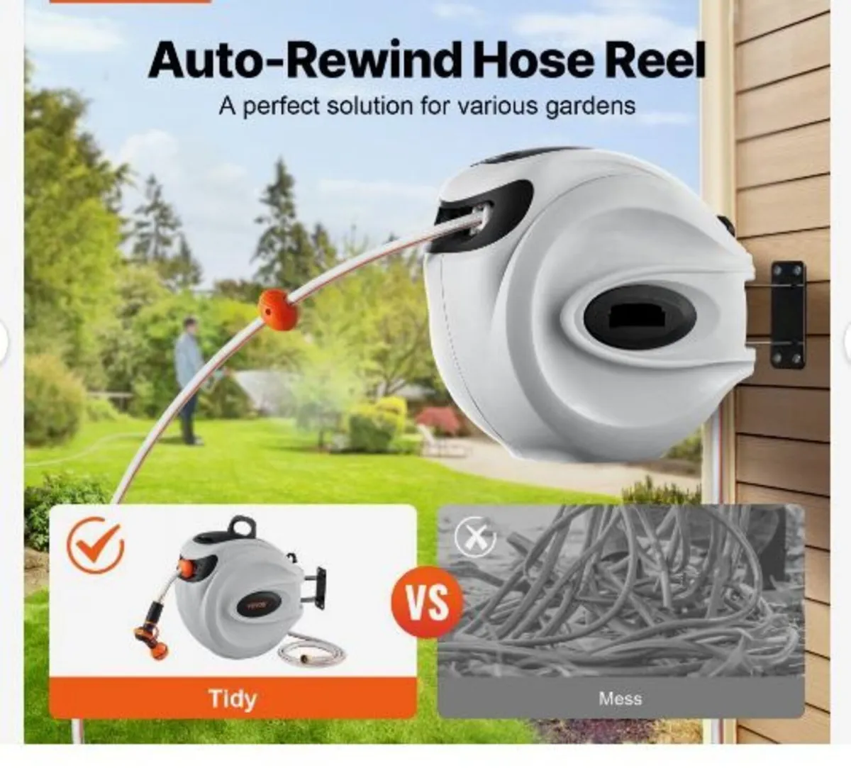 Retractable Garden Hose Reel, - Image 3