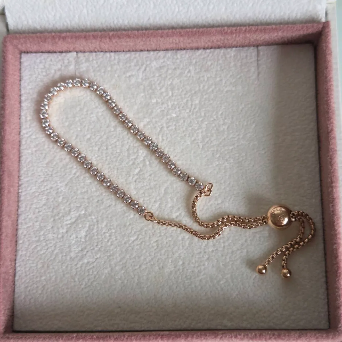 Pandora Tennis Bracelet rose gold size 1Pandora Te - Image 1