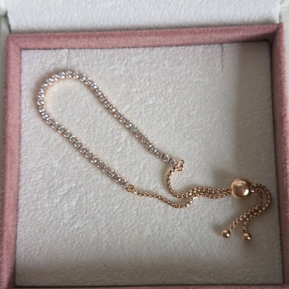 Pandora Tennis Bracelet rose gold size 1Pandora Te - Image 2