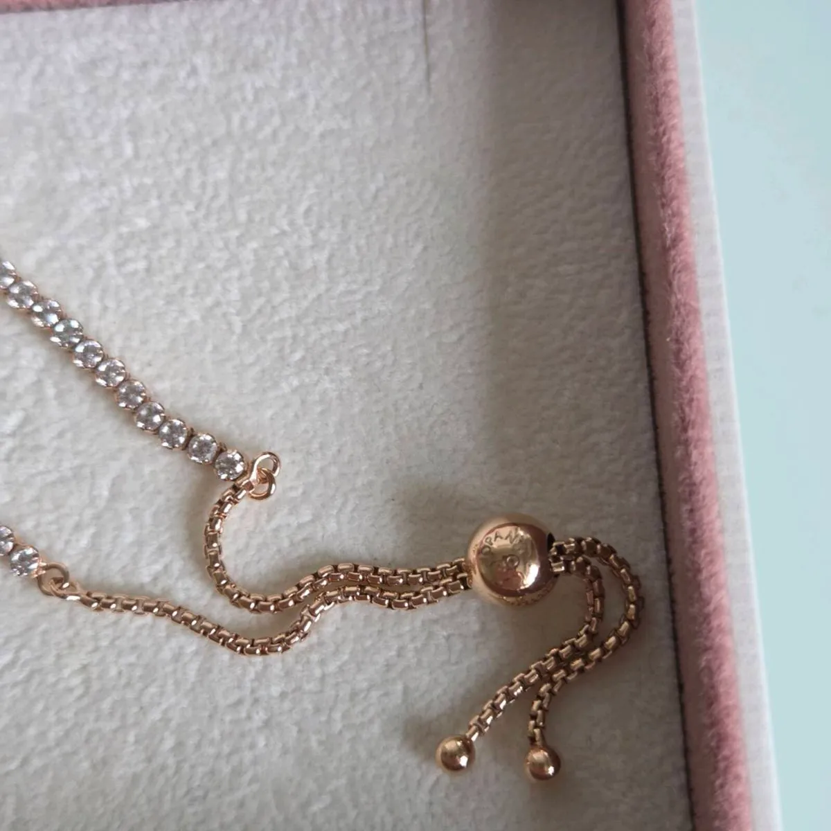 Pandora Tennis Bracelet rose gold size 1Pandora Te - Image 3