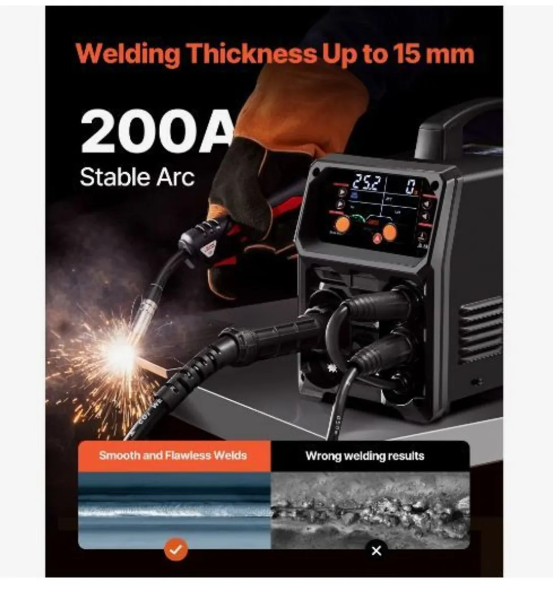 Pro MIG Welder, 200Amp Pluse Mig Welding - Image 3