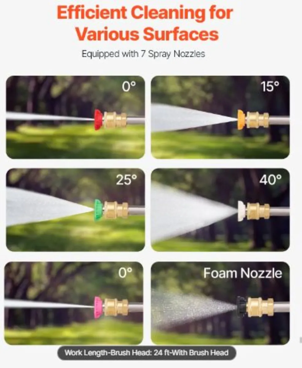 Pressure Washer Telescoping Wand, 24 ft, 4000 psi, - Image 3