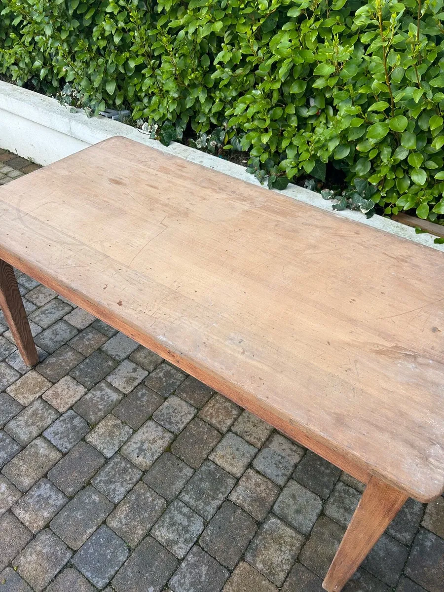 Antique pine table - Image 3